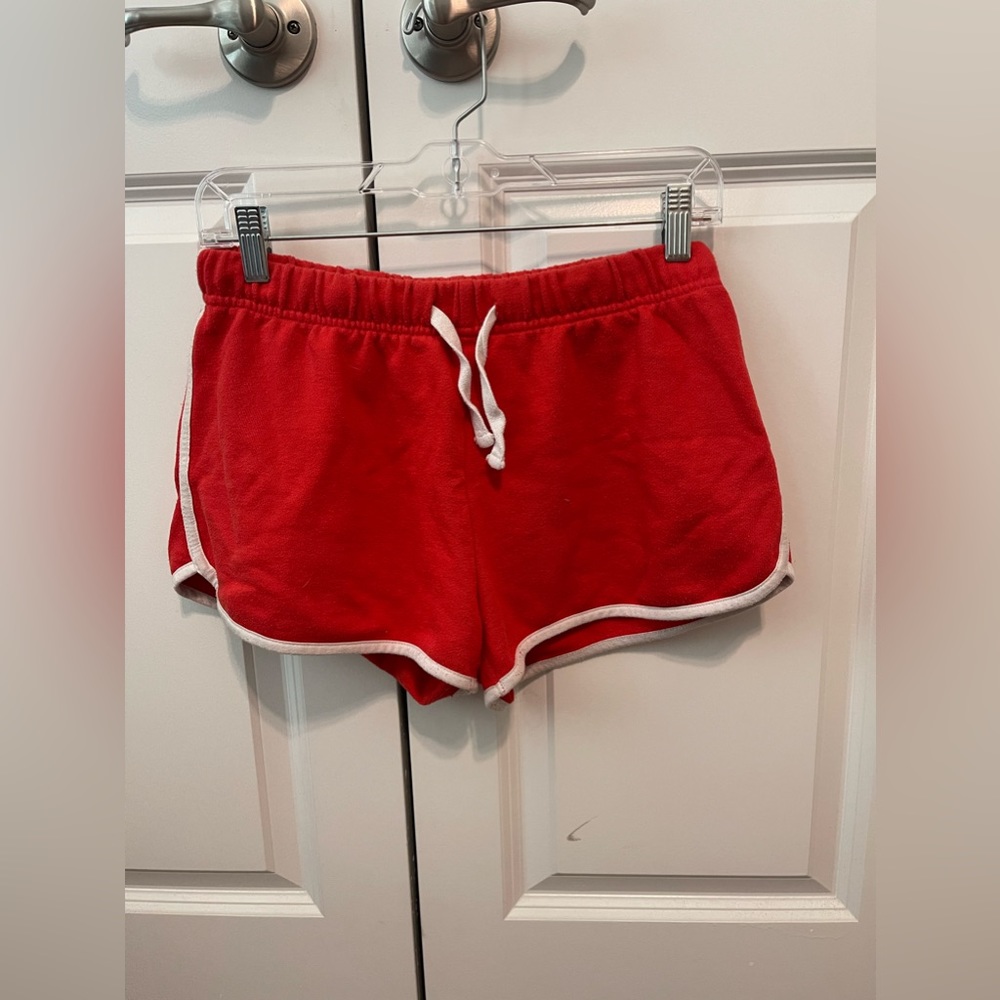 Red sweat shorts